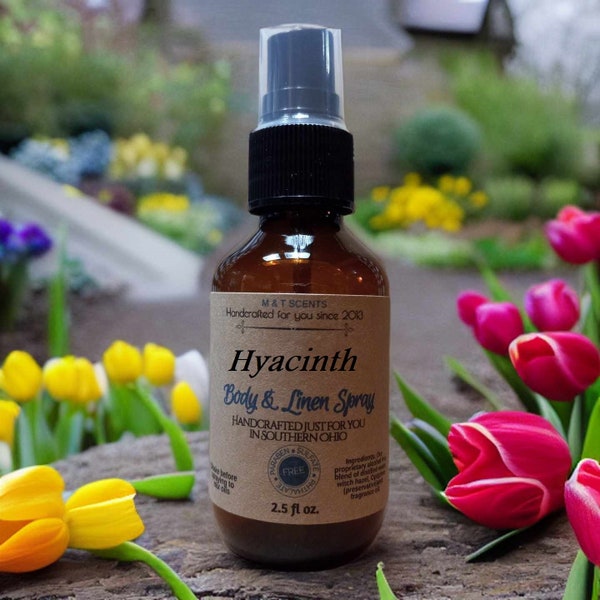 HYACINTH scented body Spray 2.5oz blend of fresh flower fragrances