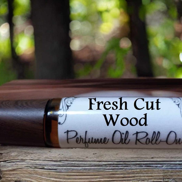 FRESH CUT WOOD scented perfume roll on Oil~ an earthy scent of freshly cut cedar lumber 10ml Handmade Vegan -