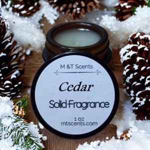 CEDAR Solid Cologne Balm, 1oz handcrafted for you, warm earthy scent of cedar, with base notes of vanilla and musk.