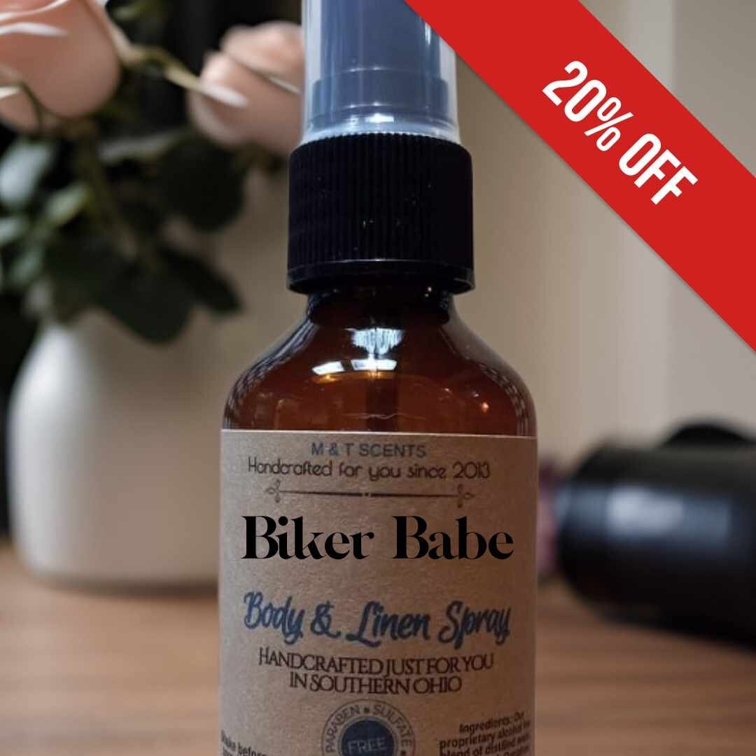 BIKER BABE Body Spray 2.5oz Racy, Leather Scent With a Sassy Hint of