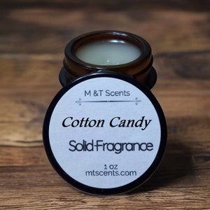 COTTON CANDY Solid Fragrance Balm Fragrance, Natural, Handmade Vintage Look, made to order 1 Oz aroma of sweet spun sugar deliciousness.