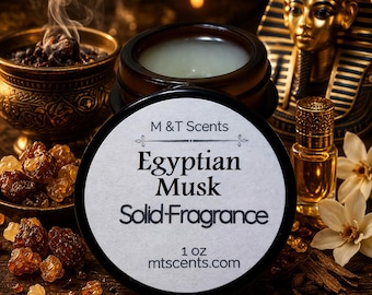 EGYPTIAN MUSK Solid Fragrance Balm Retro, Old Time Vintage Look, 1oz, amber, musk, patchouli notes and a hint of mystery!