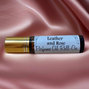 Leather and Rose Roll-On Perfume Oil 10ml – Unisex, Racy Leather with Sassy Rose Blend – Vegan, Handcrafted, Fragrance Oil