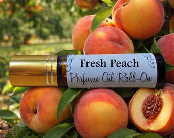 Fresh Peach Roll-On Perfume Oil 10ml – Juicy Orchard Scent, Vegan, Alcohol-Free, Handmade Unisex Fragrance