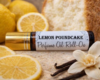 Lemon Poundcake scented roll on Oil 10ml Perfume fragrance Oil, Vegan Alcohol Free, blend of angel food cake, lemons, vanilla scents