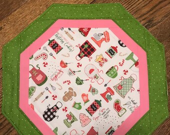 Pink and Green Table Topper