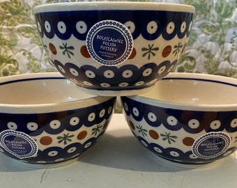 Three Polish Pottery Bowls