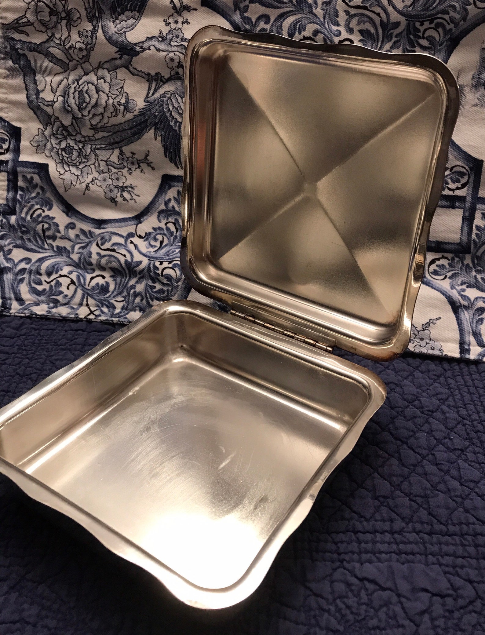 Vintage silver plate crumb catcher. Etsy