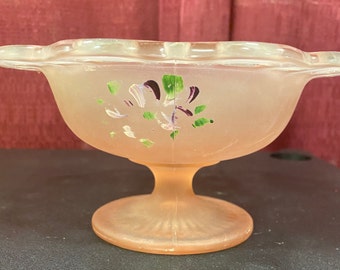 Pink handpainted candy dish