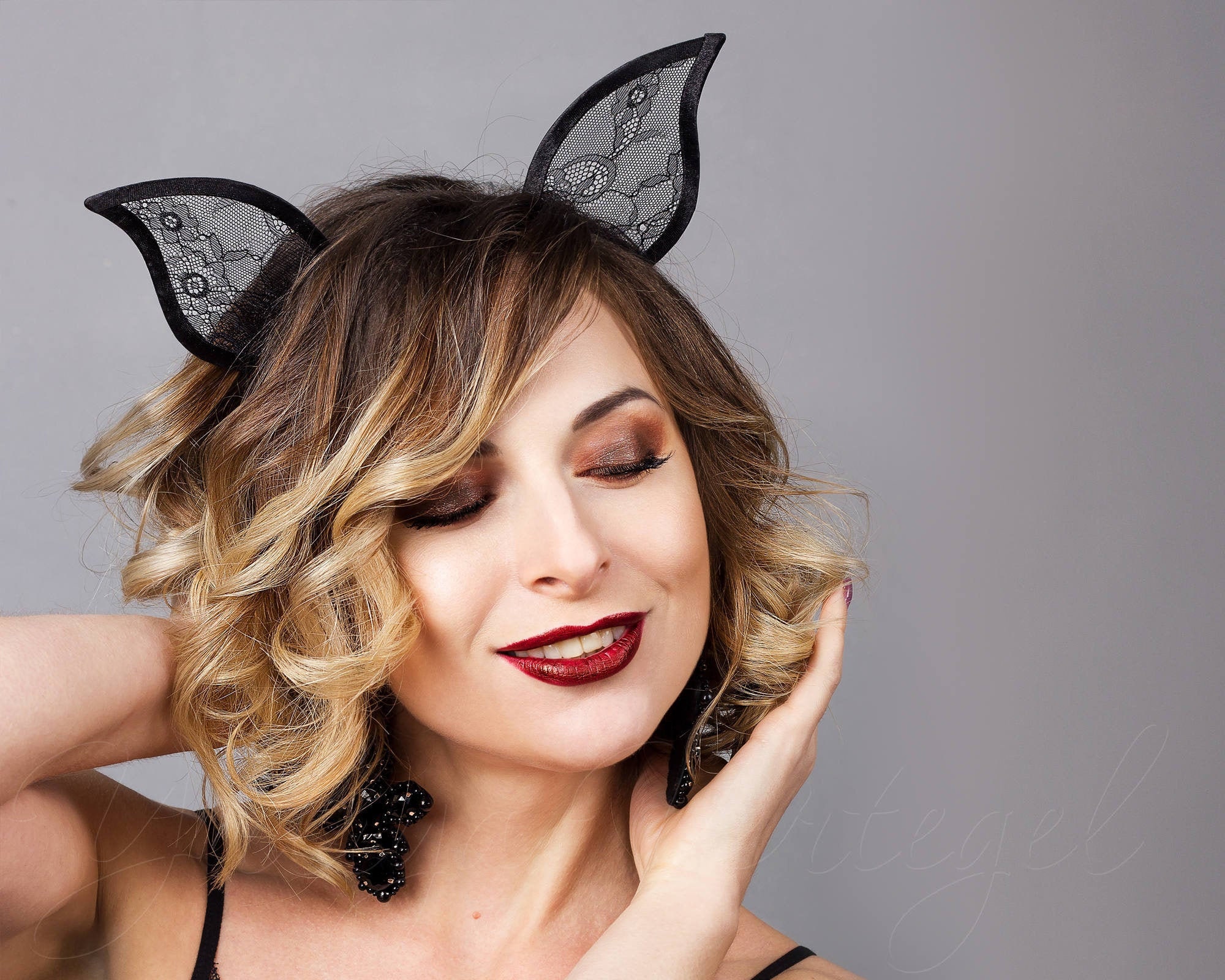 Black bat ears headband Batgirl cosplay halloween costume Etsy