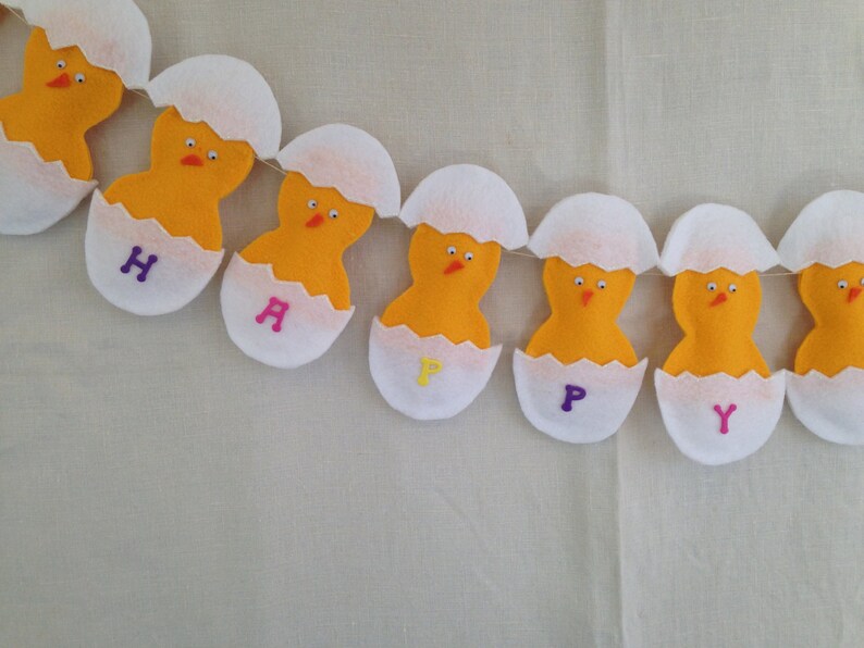 Felt Easter Chick Garland Etsy