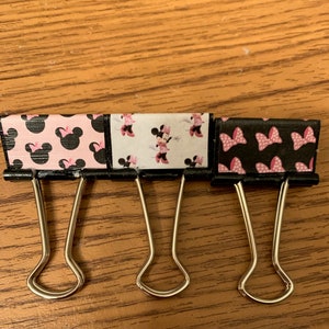Pretty Pink Minnie - Medium Binder Clips