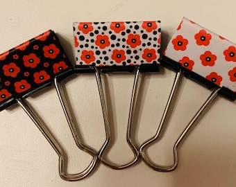 Poppies medium binder clips - 2.25 per clip