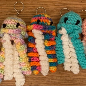 Amigurumi jellyfish hand crochet keychains/bag charms - many colors