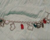Christmas Cookie cutter bracelet and earrings set with charms and glass beads