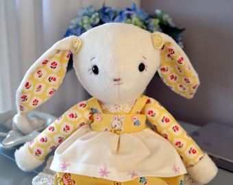 Dressed bunny 'Baby Bindi Bunny', doll, soft toy, plushie, rabbit, sewing for children, PDF sewing pattern