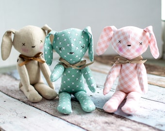 Hope Bunny Plushie Sewing Pattern: Button Jointed Arms (PDF Pattern)