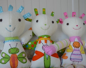 Soft toy 'Little BRIGHT SPARKS', plushie, sewing for children, PDF sewing pattern