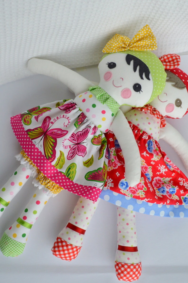 PDF sewing pattern Doll soft toy Dressed doll 'LEAH Etsy