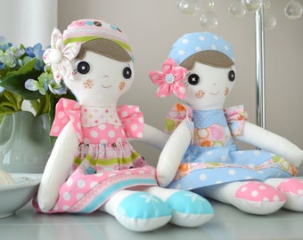 Dressed doll 'POPPY DOLLY' soft toy, plushie, PDF sewing pattern