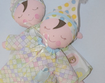 Dressed doll 'SLEEPY SUZIE' , soft toy, plushie, PDF sewing pattern