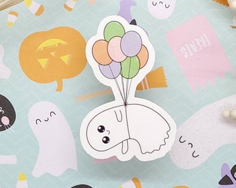 Pastel Goth Ghost Sticker: Waterproof Halloween Die Cut