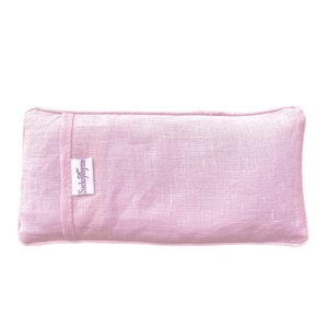 Organic Linen Eye Pillow, Yoga Eye Pillow, Self Care Gift, Removable Washable Cover, Stress Relief Lavender Heating Pad Hot Cold Pink