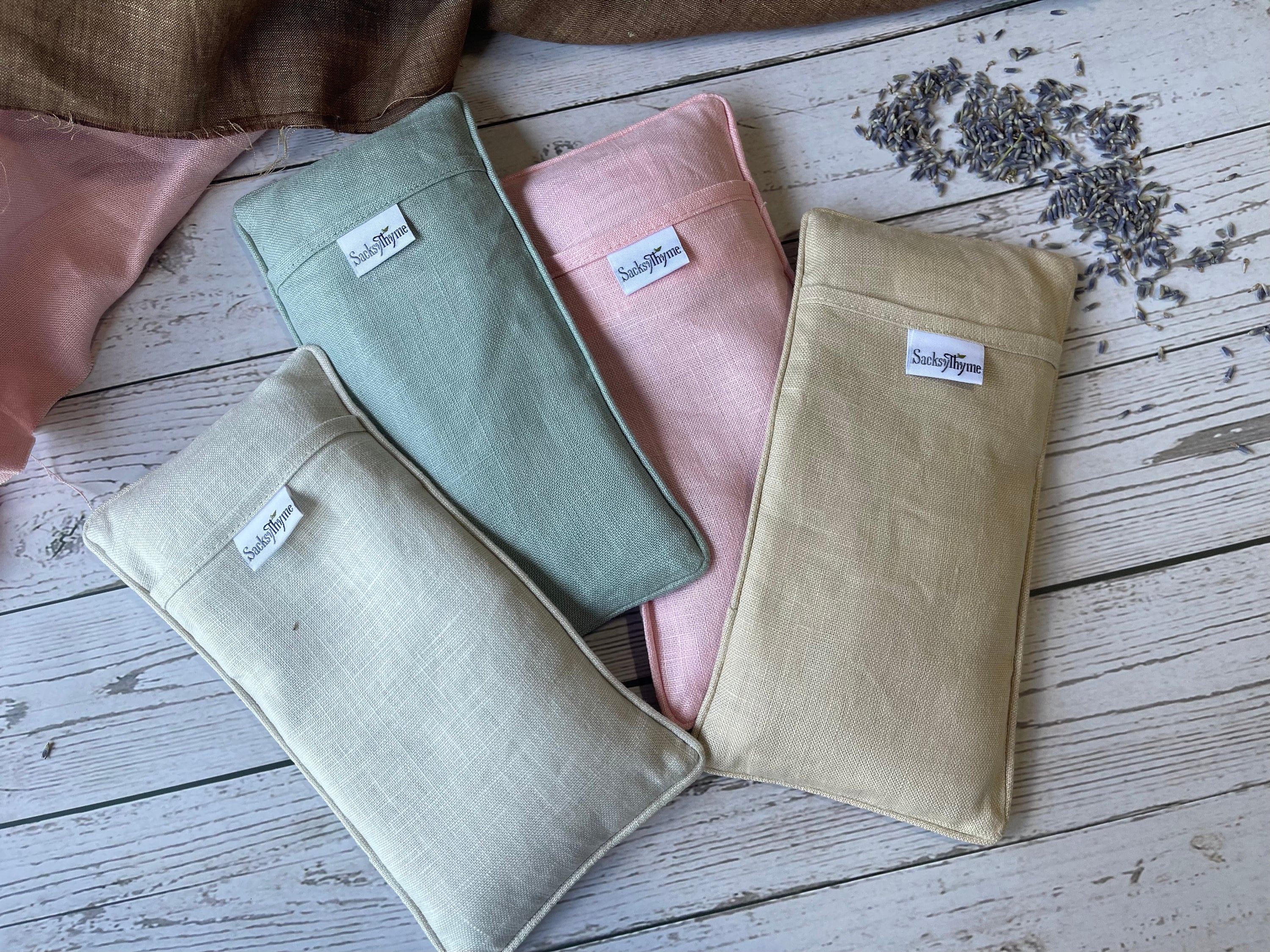 Unscented Flax Yoga Eye Pillow 4 x 8.5 Soft & Soothing Cotton green moss Organic Naturally Calming Colors 
