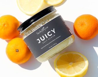 Dead Sea Salt Body Scrub, Exfoliating Salt Scrub, Clean & Natural Skincare Ingredients, Sunshine Citrus Scent, Vegan, 14oz