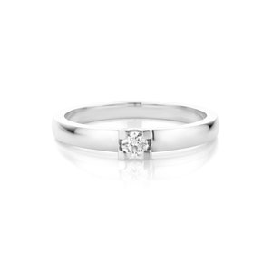 White gold ring, diamond solitaire ring unique style by Cober. Engagement ring for her. Free shipping image 3