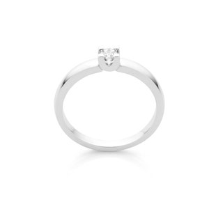White gold ring, diamond solitaire ring unique style by Cober. Engagement ring for her. Free shipping image 4