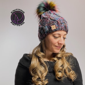 Riva Hat Knitting Pattern | Chunky Knitted Hat Pattern | Beginner Cable Knit Beanie | Digital Download | Winter Accessories