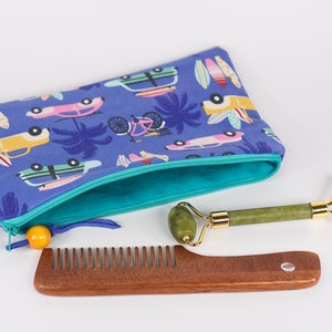 Estuche para lápices de los 80: estuche acolchado con cremallera, neceser retro, estuche para artículos de tocador, estuche con cremallera, monedero de los 80, estuche bonito acolchado con cremallera