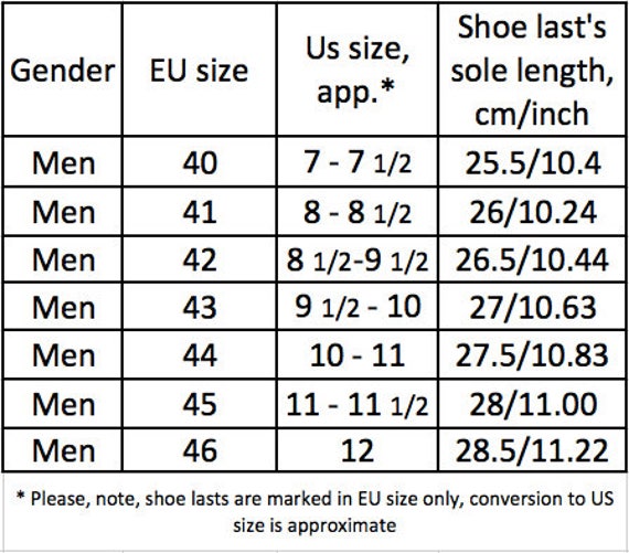 40 european size to us shoes