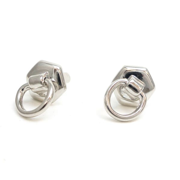 2 PCS of  small/mini  1/2 inch silver/chrome metal purse/bag/tote meta accessory/lock