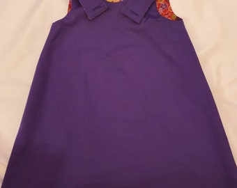 girls purple pinafore