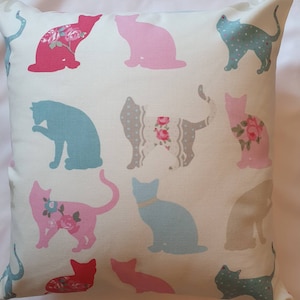 Funda de cojín/almohada con diseño de gato multicolor