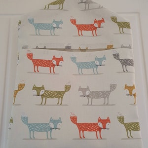 Peg bag,peg storage,fabric peg bag,peg storage,clothes peg holder,clothes pin bag, fox fabric peg bag