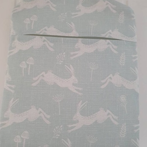 Peg bag,peg storage,fabric peg bag,peg storage,clothes peg holder,clothes pin bag, woodland hare blue fabric peg bag