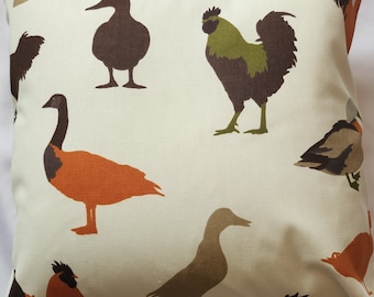 Poule multicolore / Poulet / Canard / Oiseau Housse de coussin / Oreiller