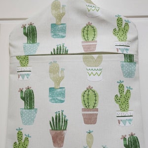 Peg bag,peg storage,fabric peg bag,peg storage,clothes peg holder,clothes pin bag, cactus plant fabric peg bag