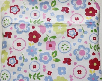 Borsa porta mollette in tela cerata fatta a mano con gancio in legno