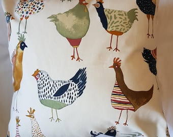 Crème Poule / Poulet / Oiseau Housse de coussin / Oreiller