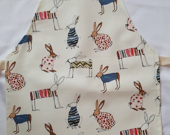 Woodland Hare Animal Children's Apron / Pinny / Toddler Apron/ Overall/ Child's Apron