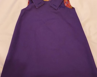 Purple Sophie, Tiger Who Came To Tea, Girls Pinafore Dress Age 2 / 3 / 4/ 5/ 6 years, toddler dress,  girls dress