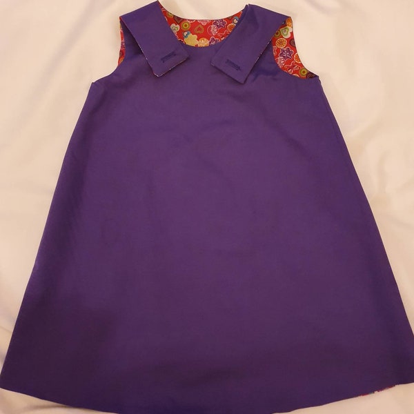 Purple Sophie, Tiger Who Came To Tea, Girls Pinafore Dress Age 2 / 3 / 4/ 5/ 6 years, toddler dress,  girls dress