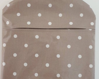 Peg bag,peg storage,oilcloth peg bag,peg storage,clothes peg holder,clothes pin bag, brown spot oilcloth peg bag