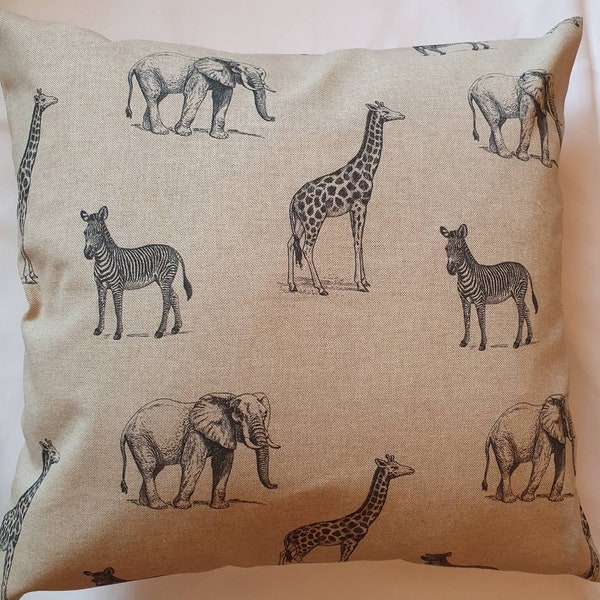 Linen Jungle Animal Cushion Cover / Pillow