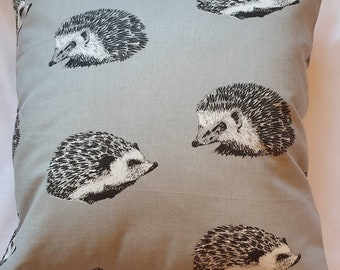 Hedgehog Grey Cotton Cushion Cover/ Pillow