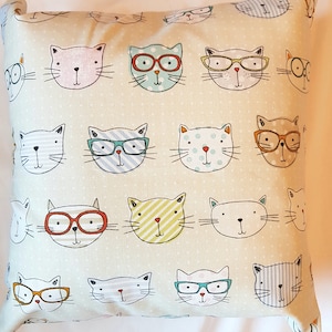 Funda de cojín/almohada con diseño de gato multicolor